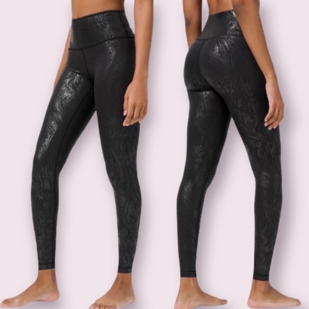 Lululemon Wunder Under HR Tight 28" Shine Leggings nwt size 6 black